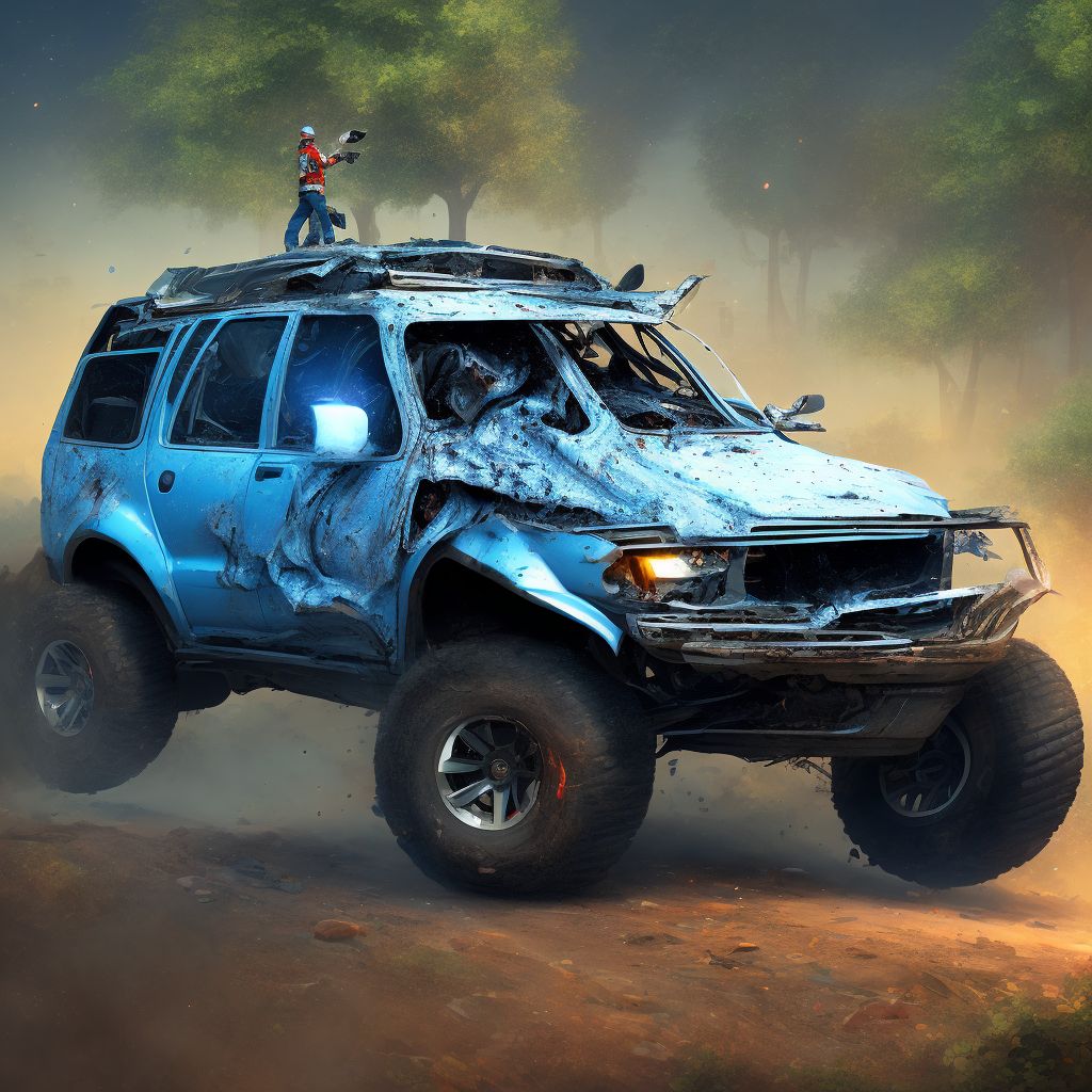 Driver of other special all-terrain or other off-road motor vehicle injured in traffic accident, sequela digital illustration