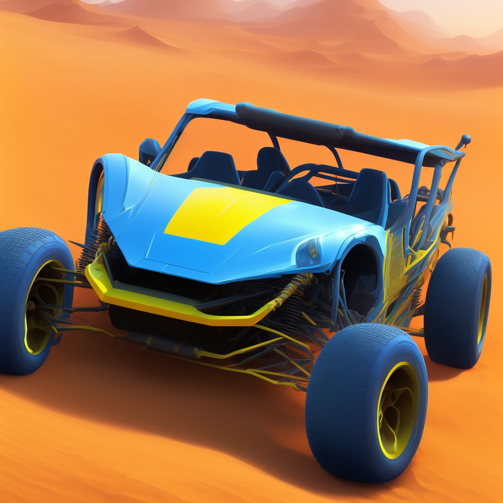 Driver of dune buggy injured in nontraffic accident, initial encounter digital illustration