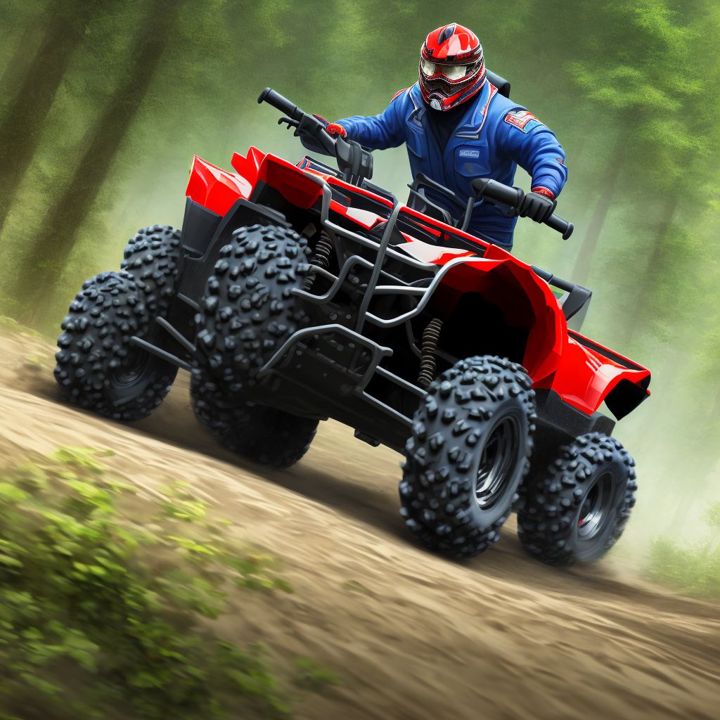 Driver of 3- or 4- wheeled all-terrain vehicle (ATV) injured in nontraffic accident, sequela digital illustration