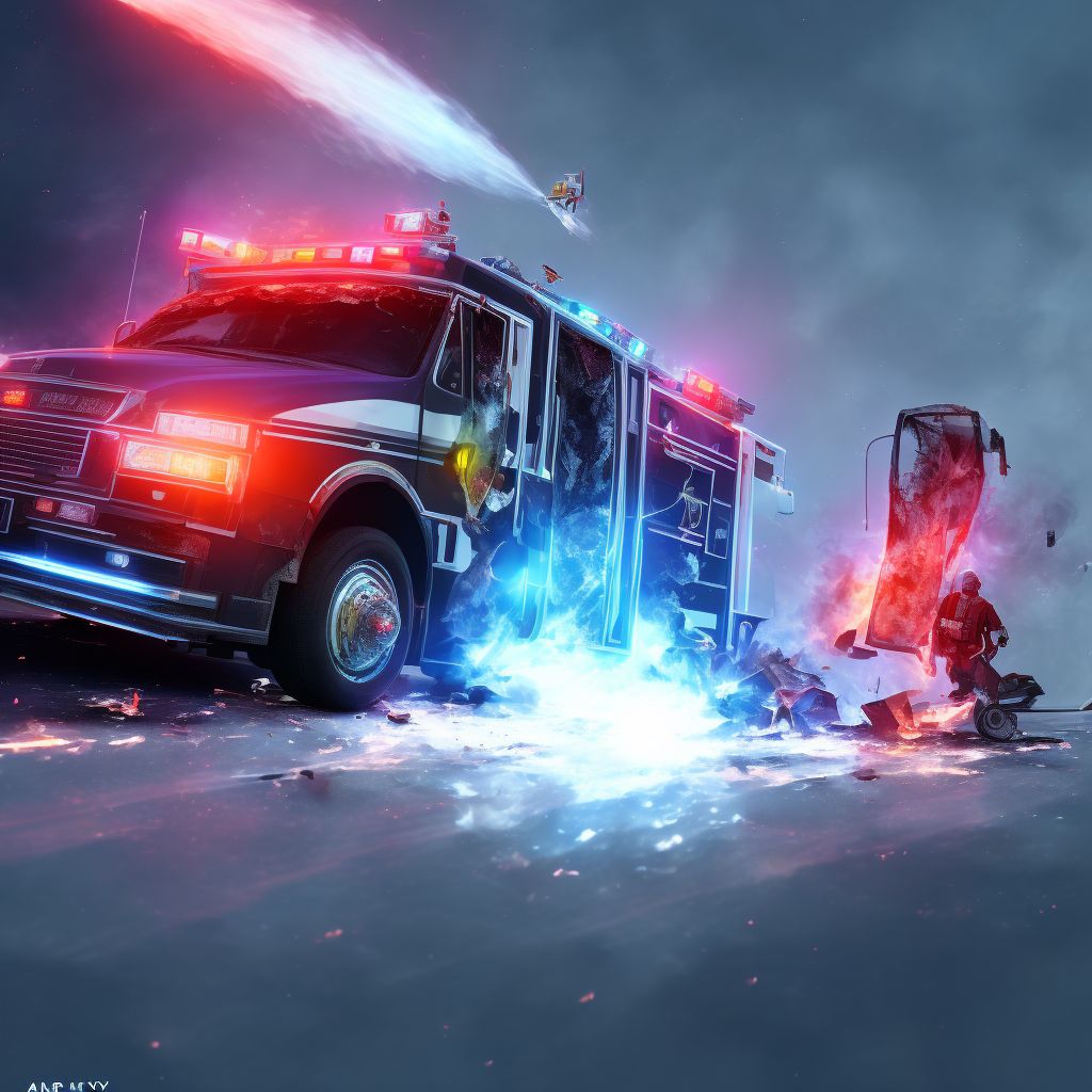 Unspecified occupant of ambulance or fire engine injured in nontraffic accident, initial encounter digital illustration