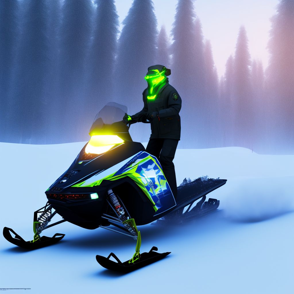 Unspecified occupant of snowmobile injured in nontraffic accident, subsequent encounter digital illustration