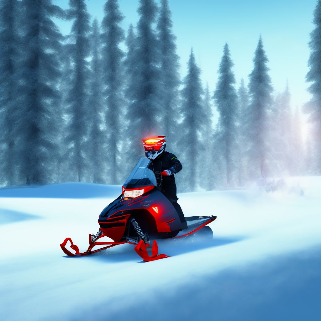 Unspecified occupant of snowmobile injured in nontraffic accident, sequela digital illustration