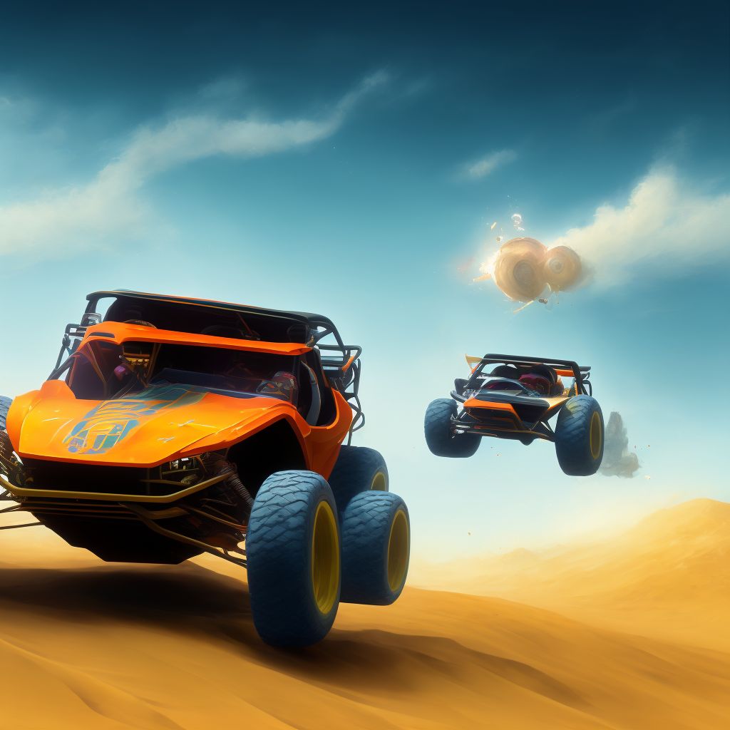 Unspecified occupant of dune buggy injured in nontraffic accident, subsequent encounter digital illustration