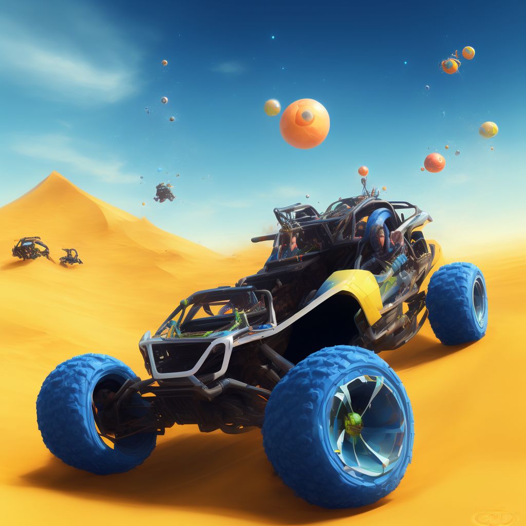 Unspecified occupant of dune buggy injured in nontraffic accident, sequela digital illustration