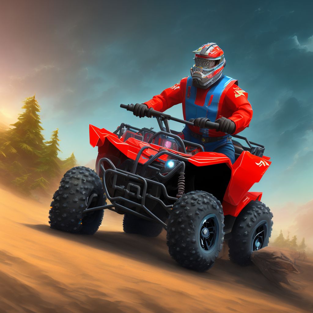 Unspecified occupant of 3- or 4- wheeled all-terrain vehicle (ATV) injured in nontraffic accident, initial encounter digital illustration