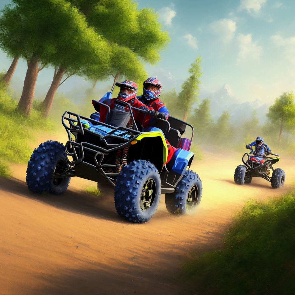 Unspecified occupant of 3- or 4- wheeled all-terrain vehicle (ATV) injured in nontraffic accident, sequela digital illustration