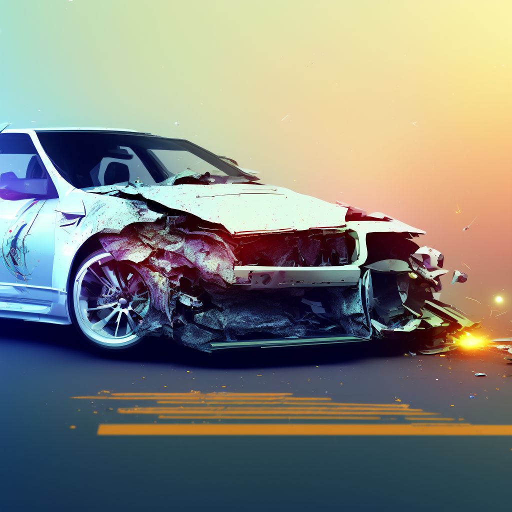 Person injured in collision between other specified motor vehicle, nontraffic, subsequent encounter digital illustration