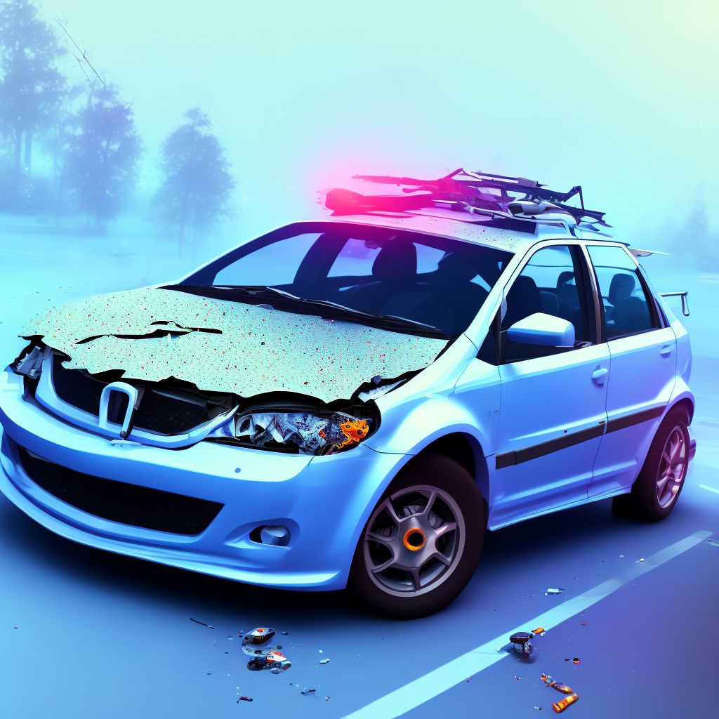 Person injured in unspecified motor-vehicle accident, nontraffic, initial encounter digital illustration