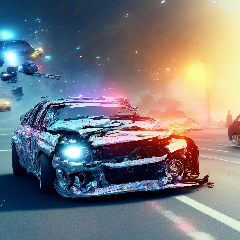 Person injured in unspecified motor-vehicle accident, traffic, subsequent encounter digital illustration