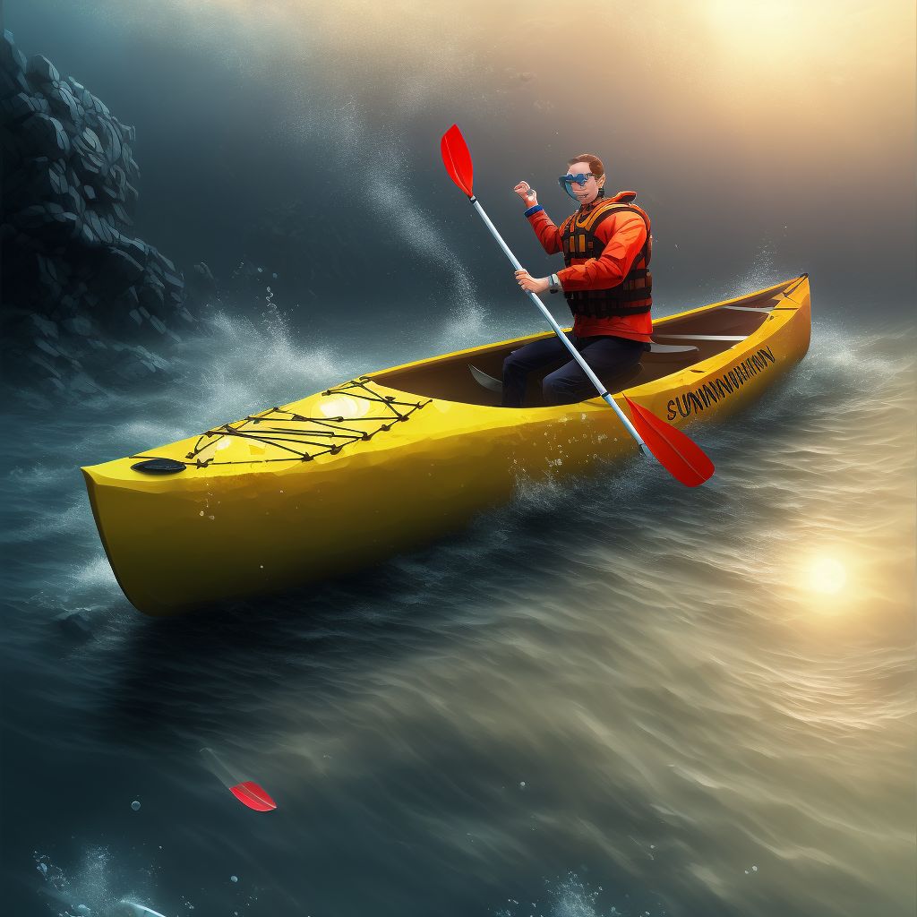 Drowning and submersion due to other accident to canoe or kayak, initial encounter digital illustration