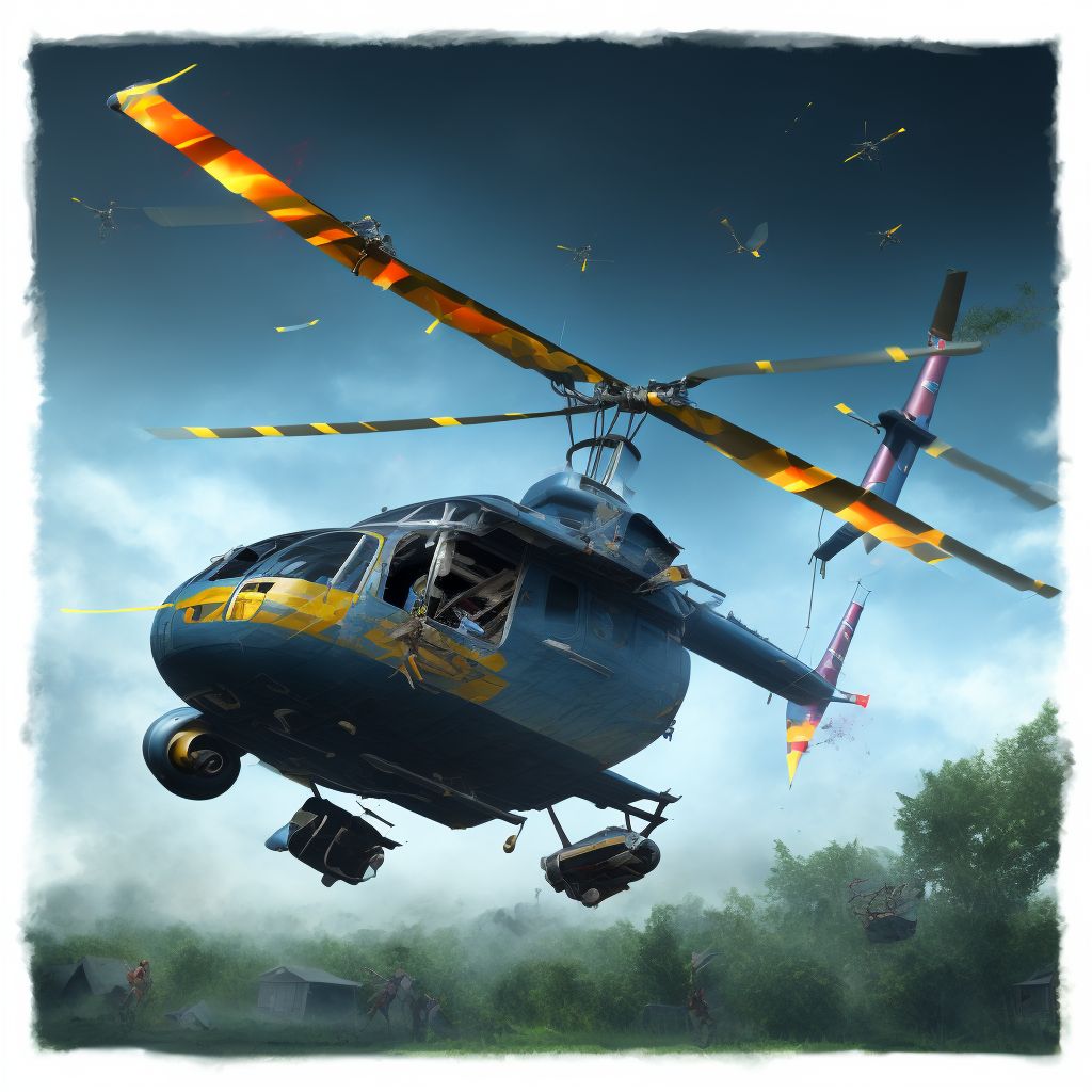 Unspecified helicopter accident injuring occupant, initial encounter digital illustration