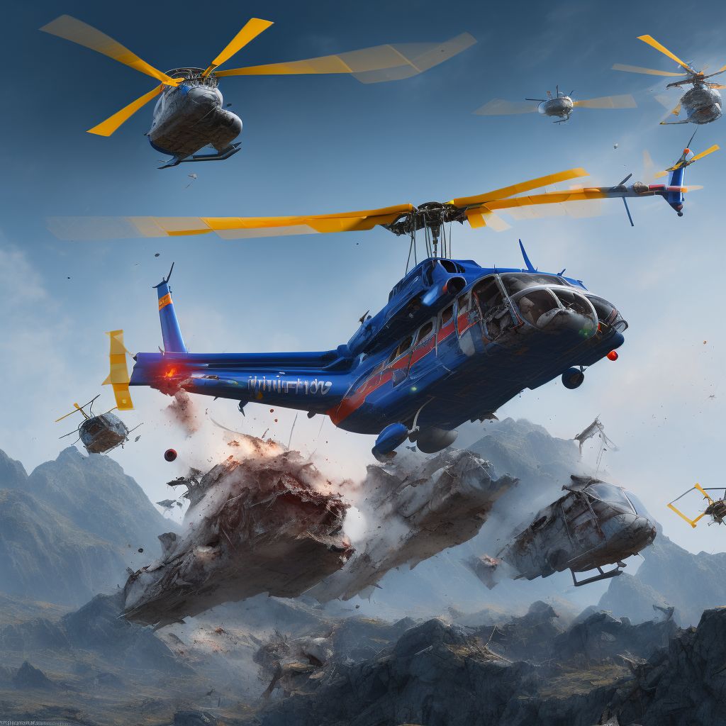 Other helicopter accident injuring occupant, subsequent encounter digital illustration