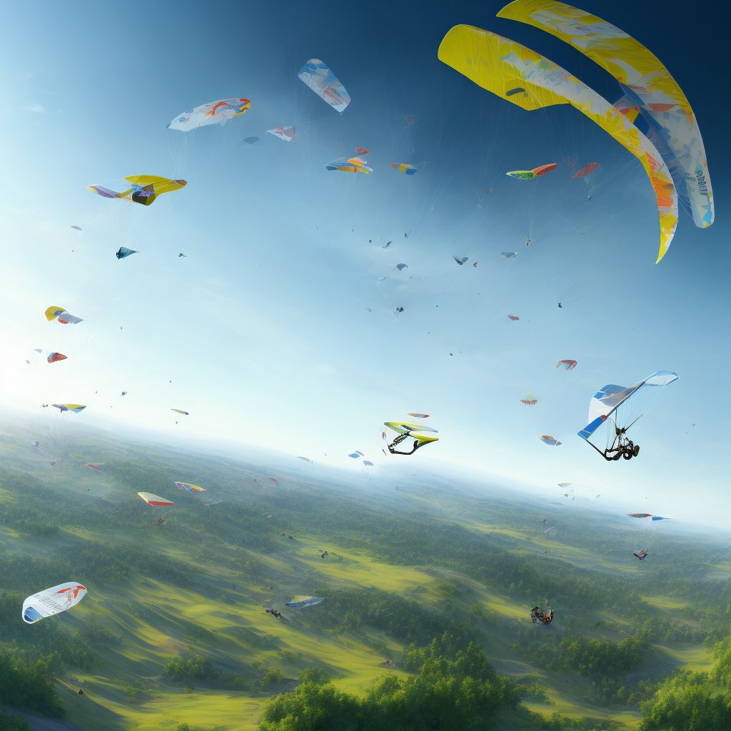 Hang-glider crash injuring occupant, subsequent encounter digital illustration