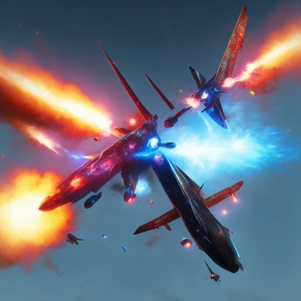 Glider (nonpowered) explosion injuring occupant, subsequent encounter digital illustration