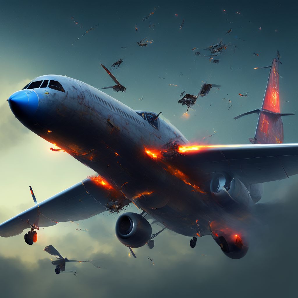 Other nonpowered-aircraft accidents injuring occupant, subsequent encounter digital illustration