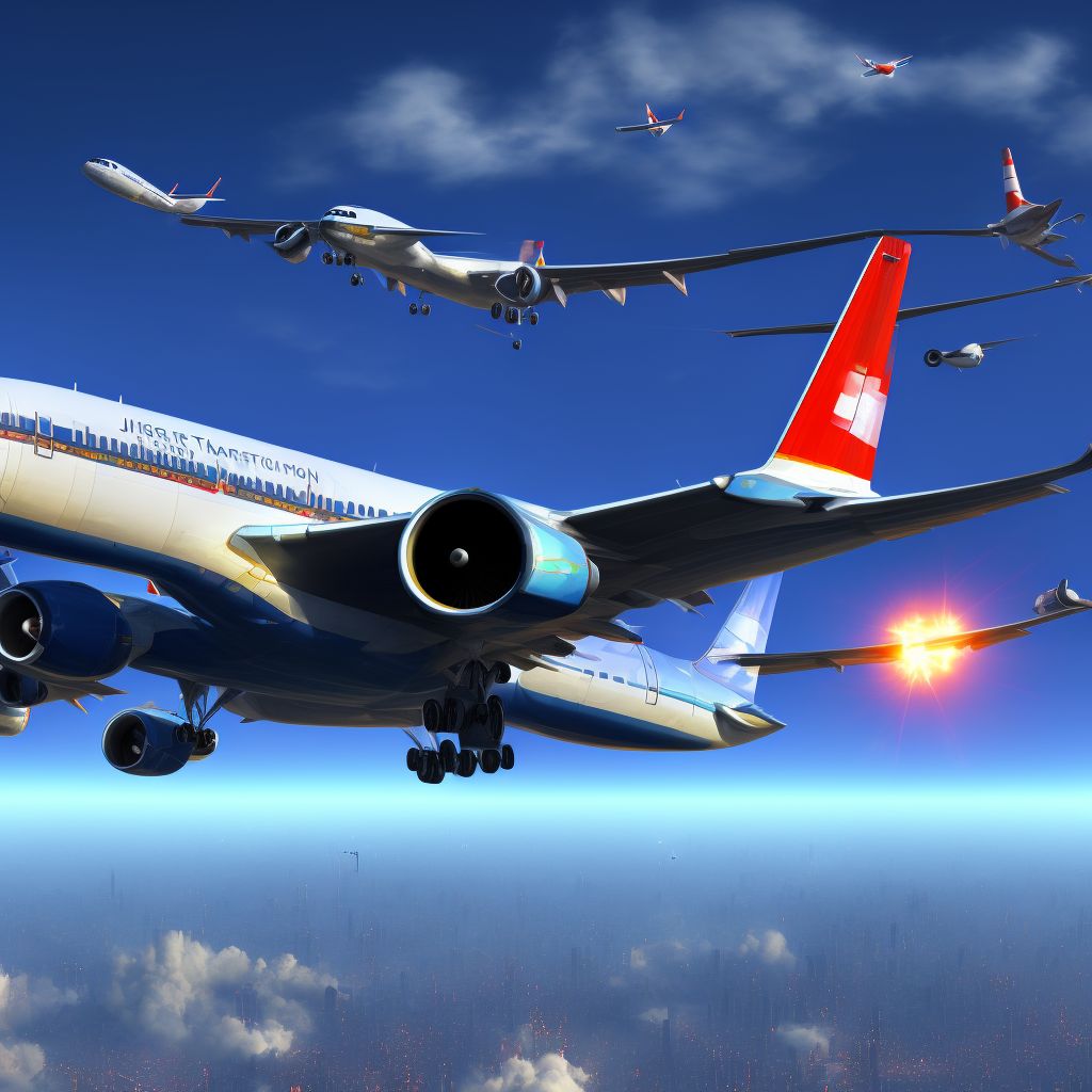 Other air transport accidents, not elsewhere classified, initial encounter digital illustration