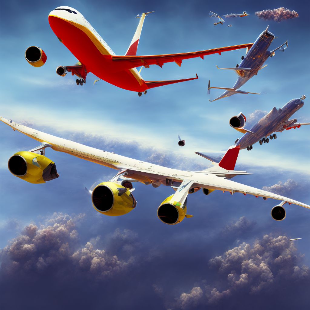 Other air transport accidents, not elsewhere classified, subsequent encounter digital illustration