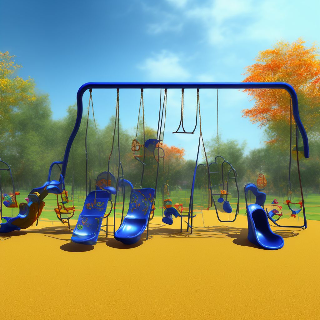 Fall from playground swing, sequela digital illustration