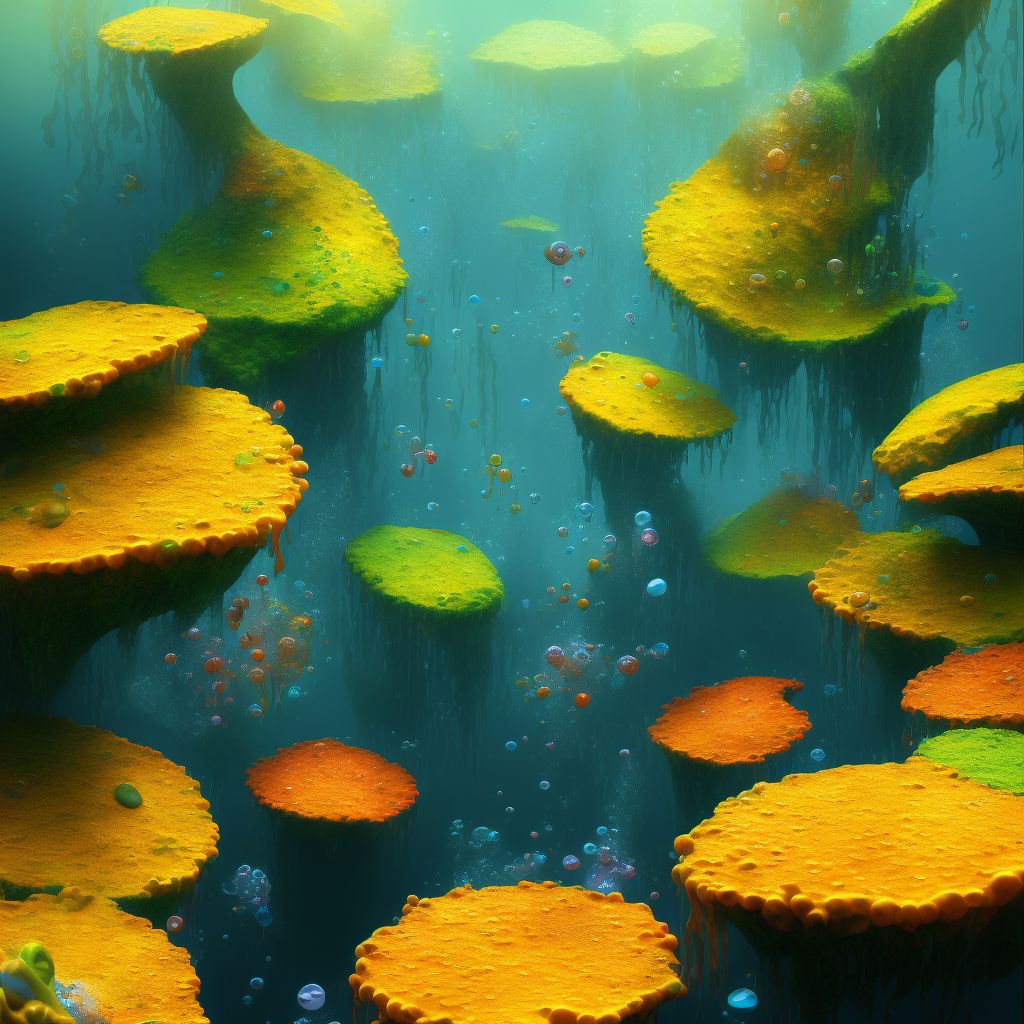 Fall into unspecified water causing drowning and submersion, sequela digital illustration