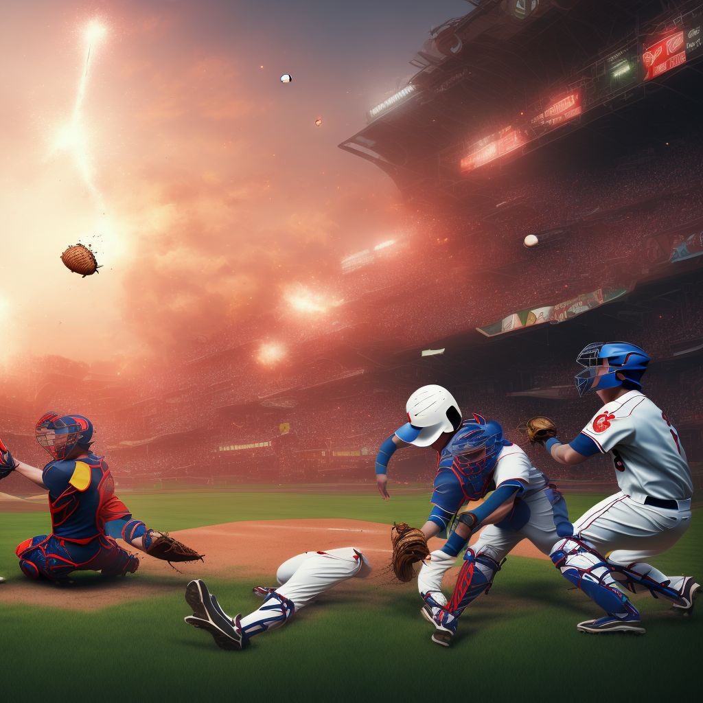 Struck by baseball, subsequent encounter digital illustration