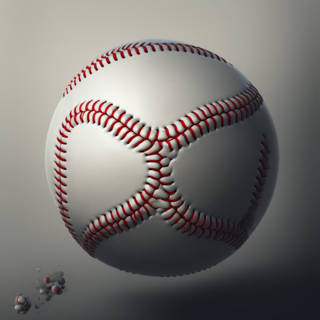 Struck by baseball, sequela digital illustration