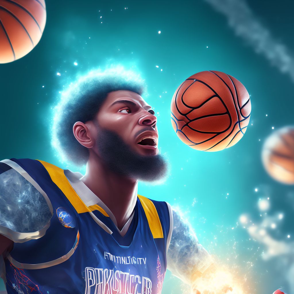 Struck by basketball, initial encounter digital illustration