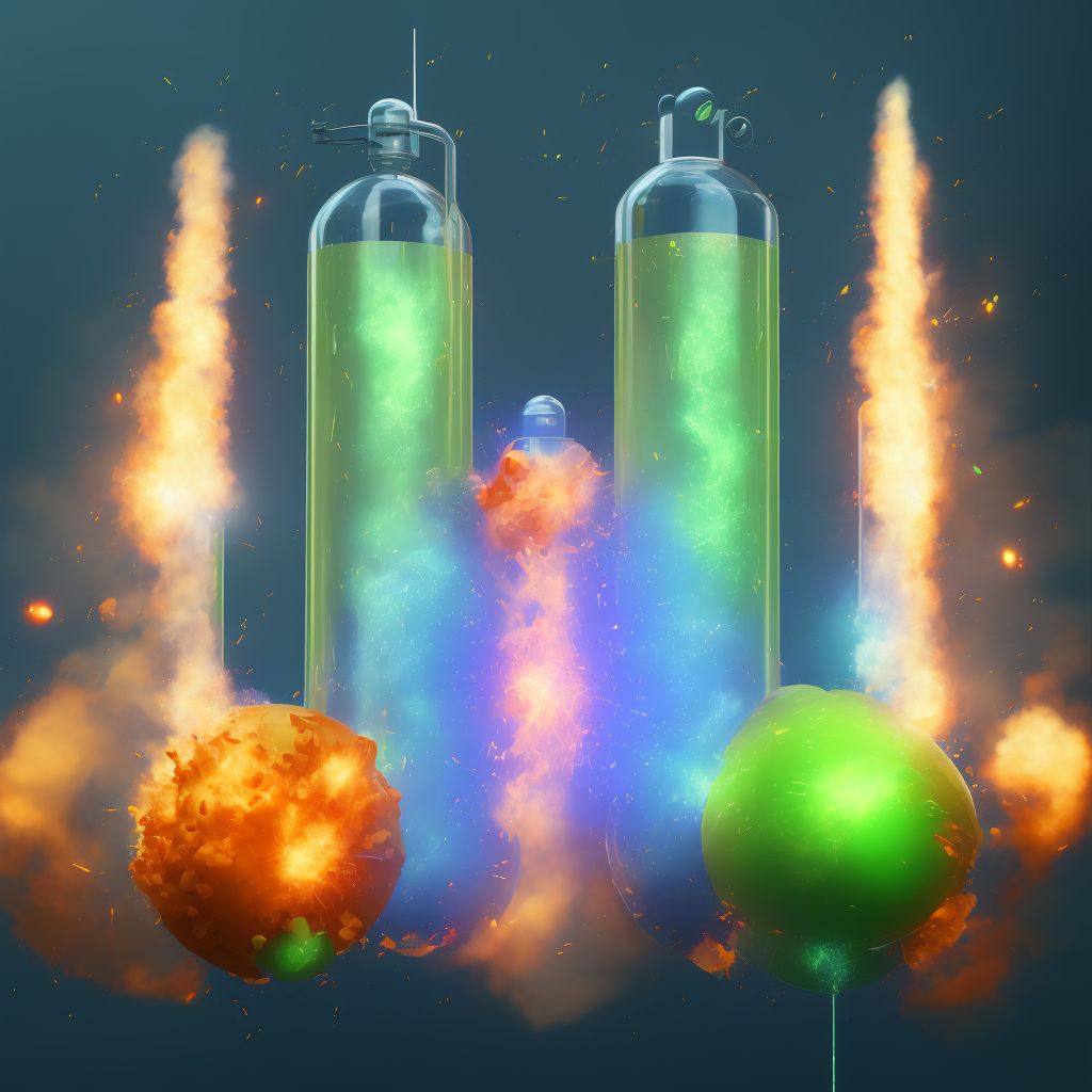 Explosion and rupture of unspecified gas cylinder, sequela digital illustration