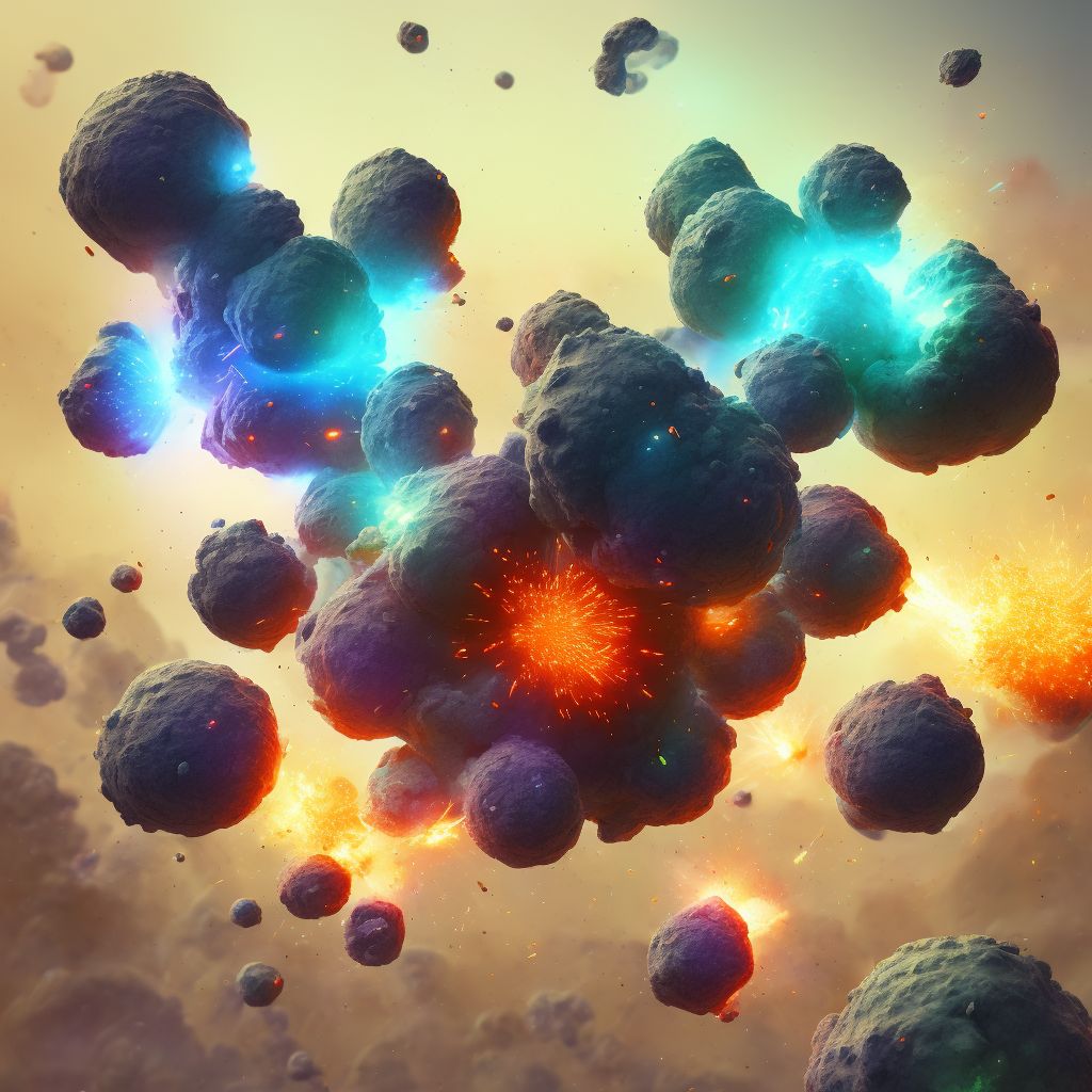 Explosion of blasting material, sequela digital illustration