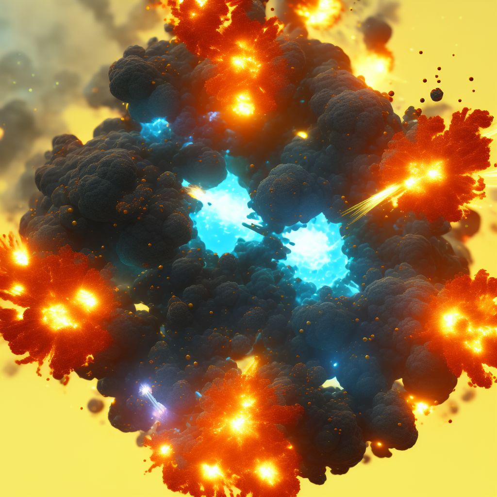 Explosion of explosive gases, sequela digital illustration