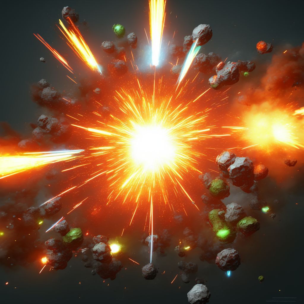 Explosion of other specified explosive materials, initial encounter digital illustration