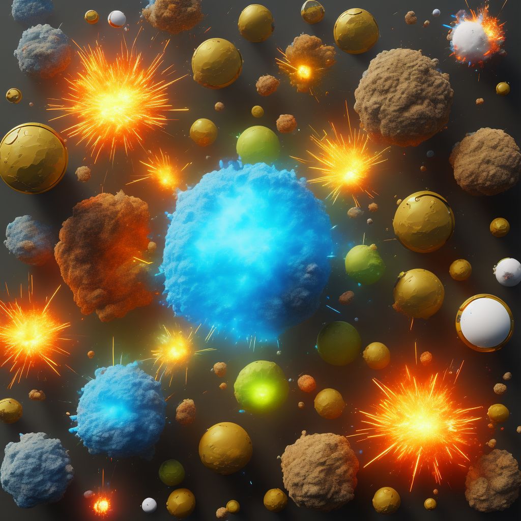 Explosion of other specified explosive materials, sequela digital illustration