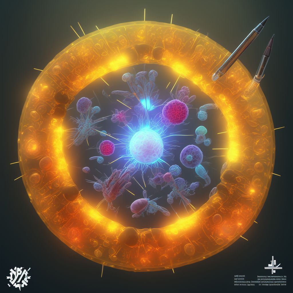 Contact with hypodermic needle, sequela digital illustration