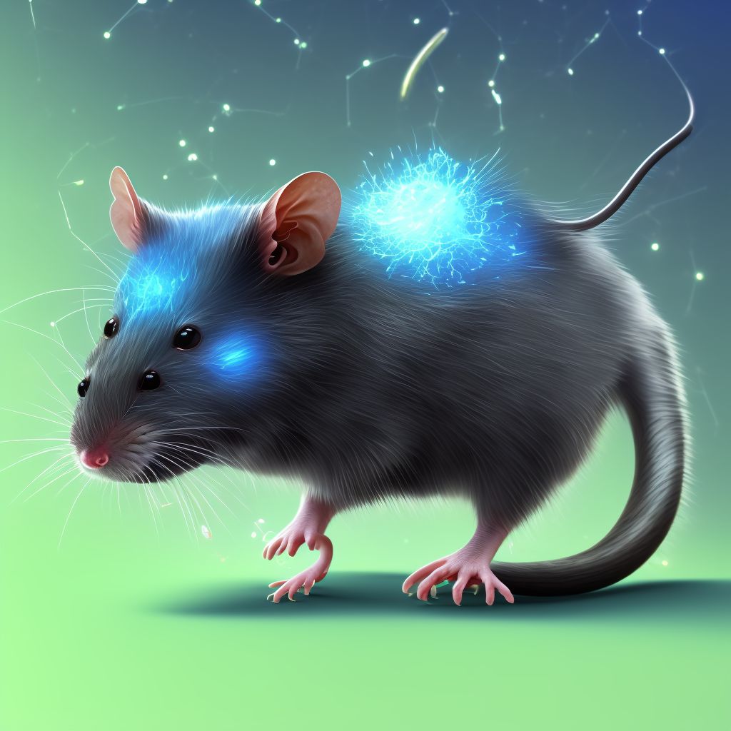 Other contact with rat, subsequent encounter digital illustration