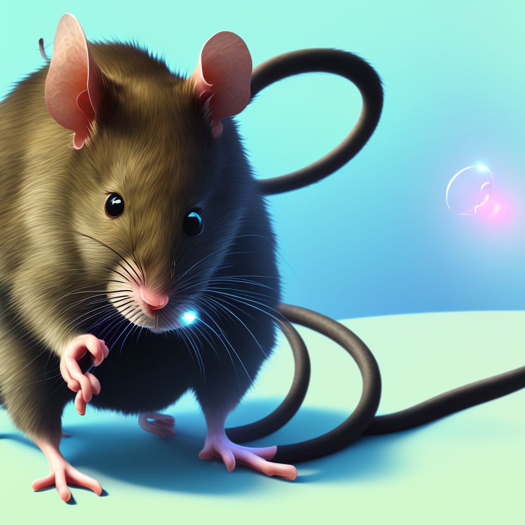 Other contact with rat, sequela digital illustration