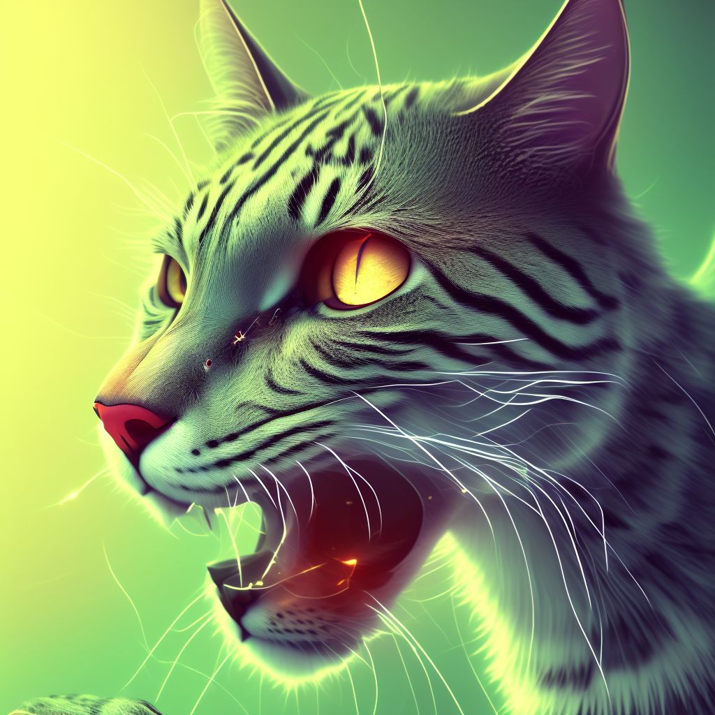 Scratched by cat, sequela digital illustration