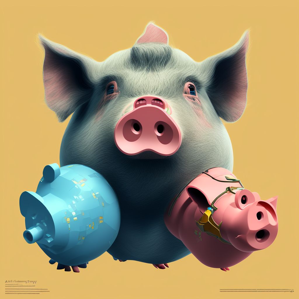 Struck by pig, initial encounter digital illustration