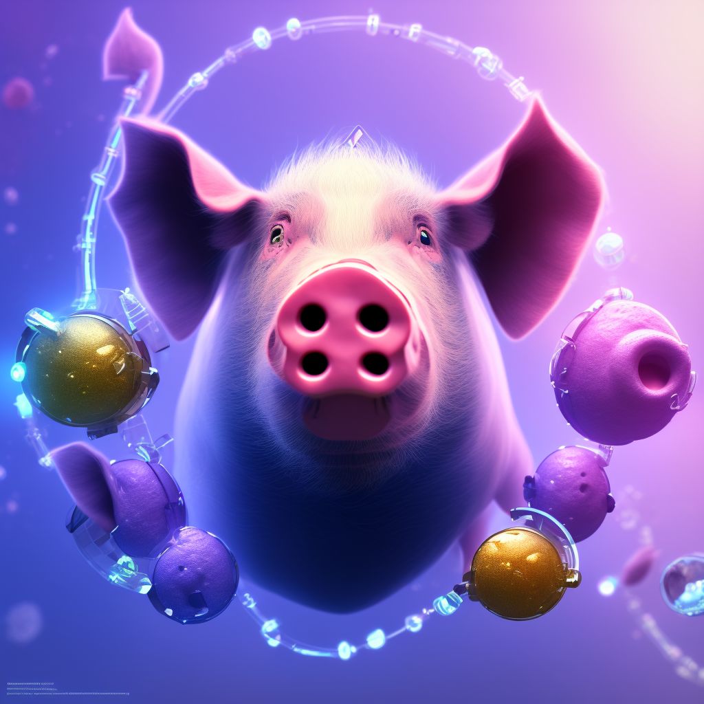 Other contact with pig, initial encounter digital illustration