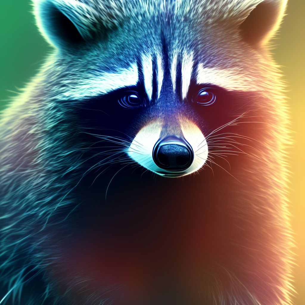 Struck by raccoon, subsequent encounter digital illustration