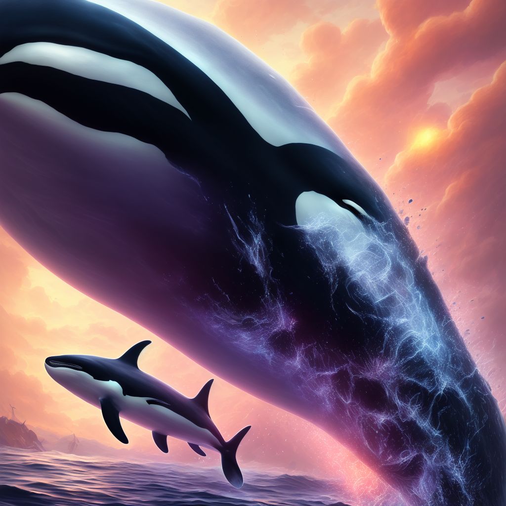 Bitten by orca, initial encounter digital illustration