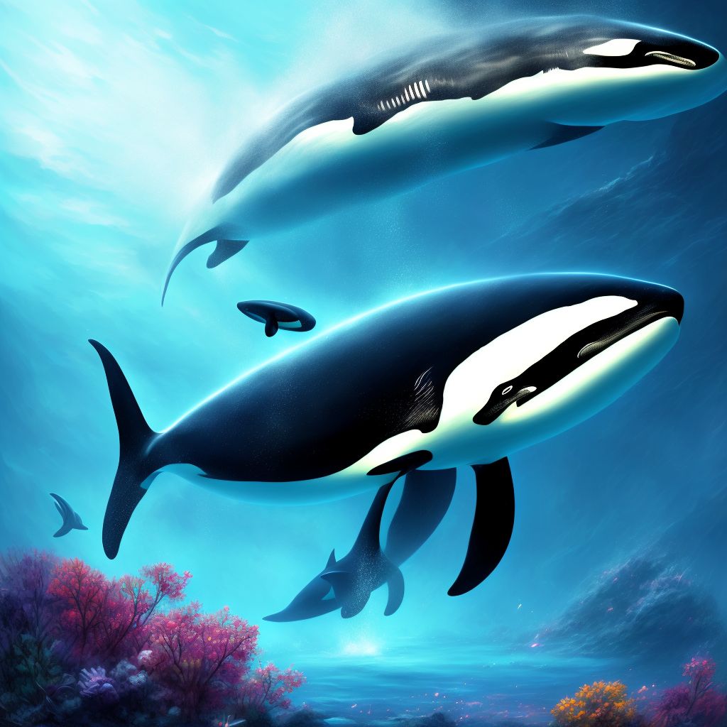 Struck by orca, subsequent encounter digital illustration