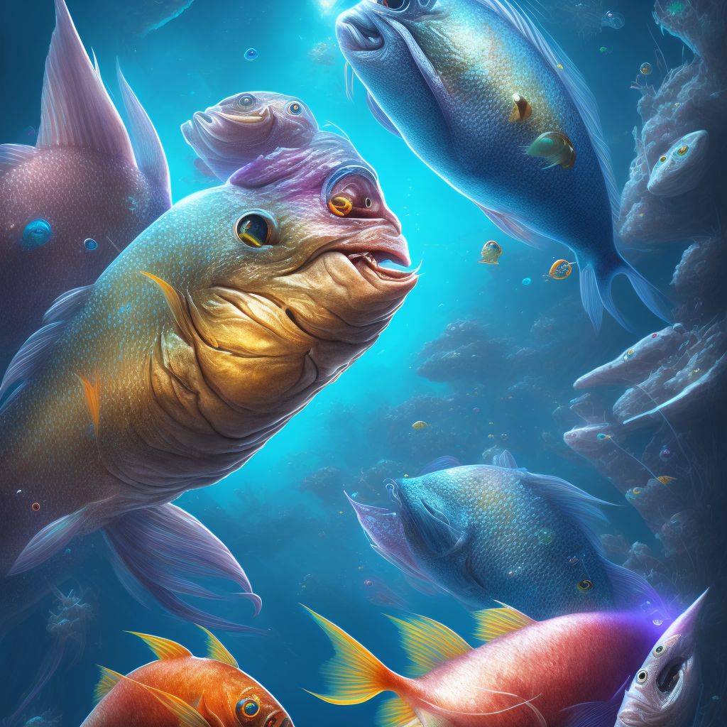 Bitten by other fish, sequela digital illustration