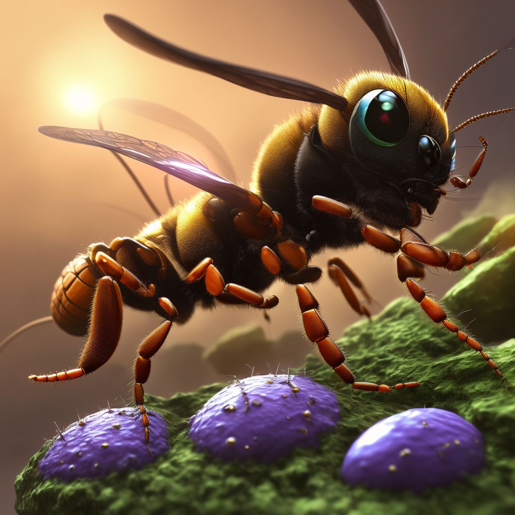 Bitten or stung by nonvenomous insect and other nonvenomous arthropods, initial encounter digital illustration