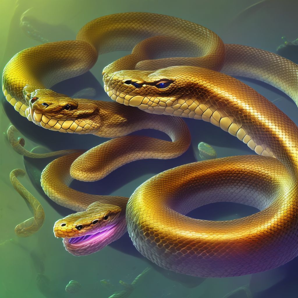 Bitten by nonvenomous snake, sequela digital illustration