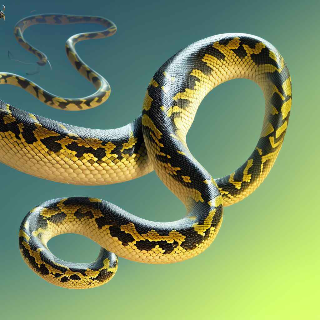 Other contact with nonvenomous snake, sequela digital illustration