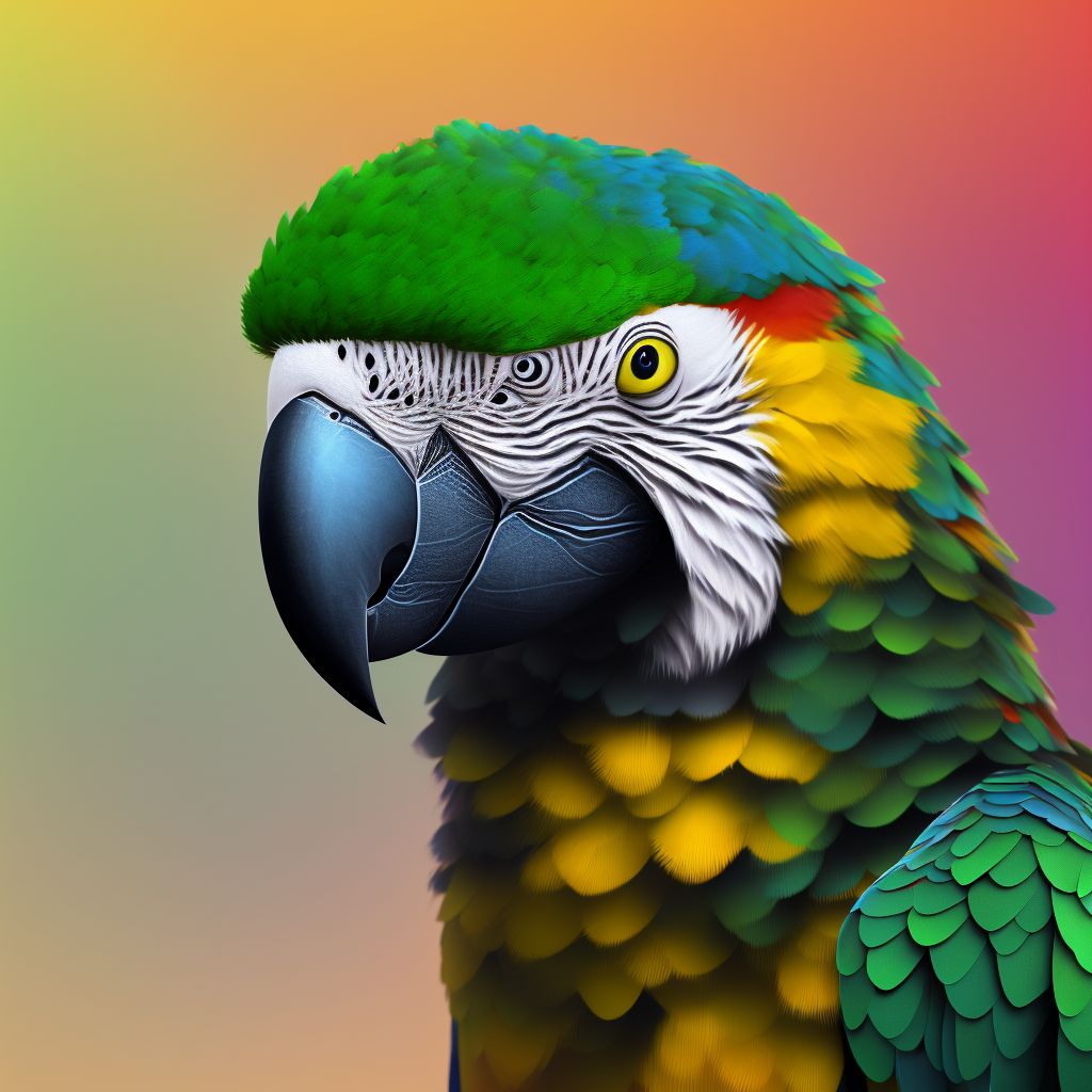 Struck by parrot, subsequent encounter digital illustration