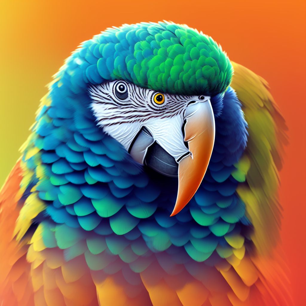 Other contact with parrot, subsequent encounter digital illustration