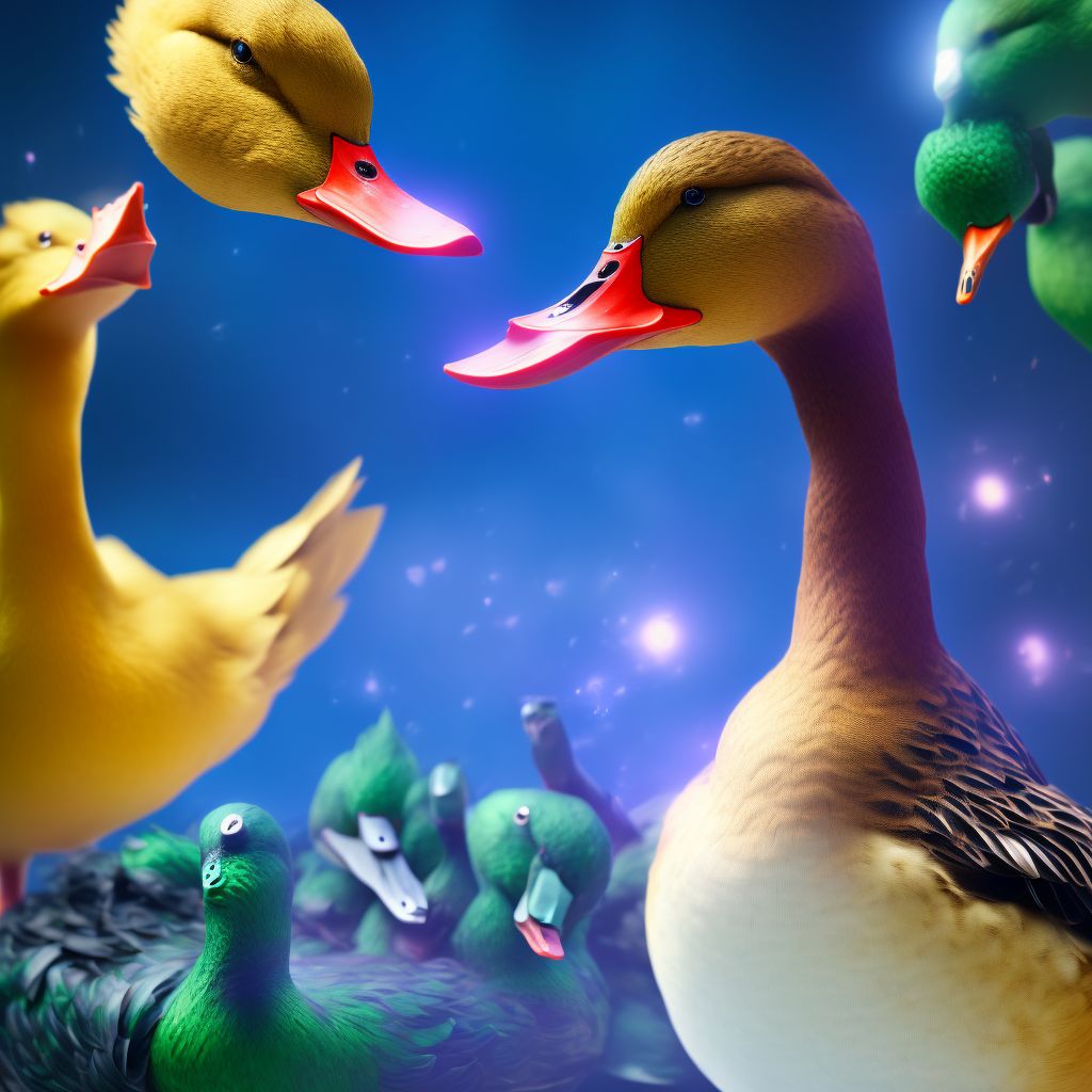 Bitten by duck, initial encounter digital illustration