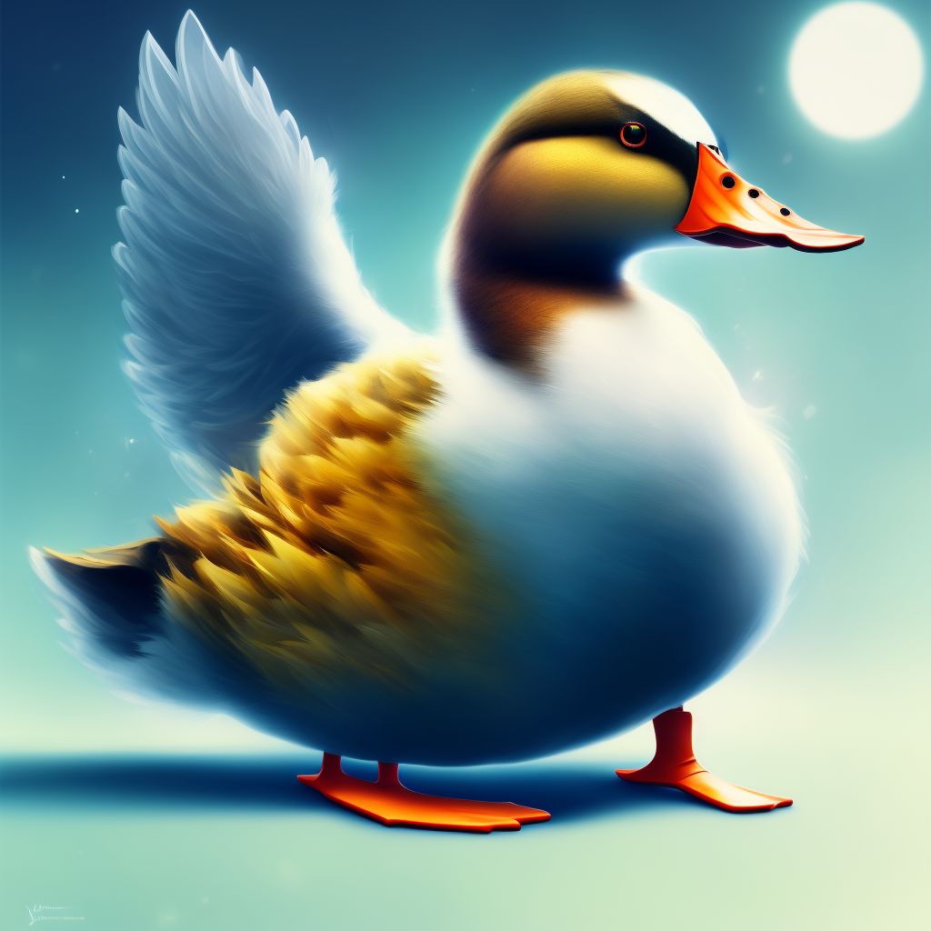 Other contact with duck, subsequent encounter digital illustration