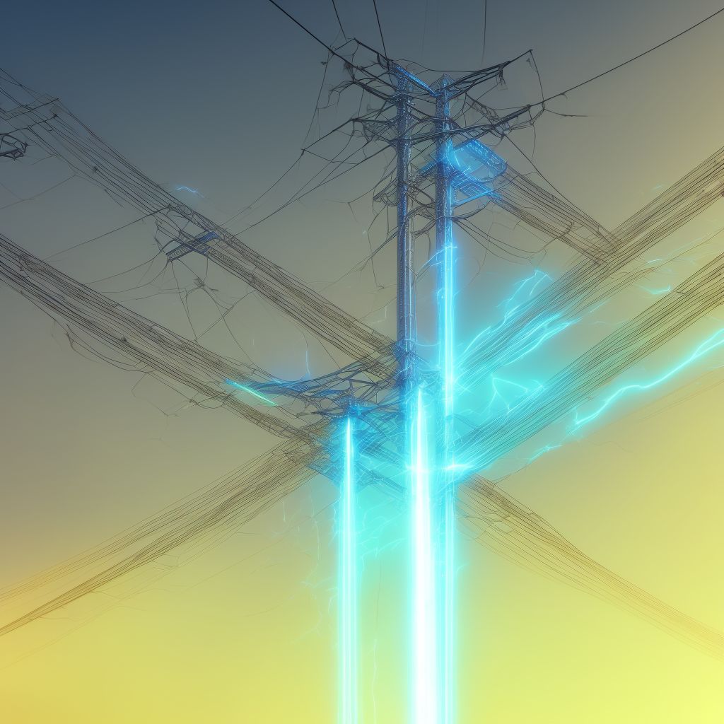 Exposure to electric transmission lines, sequela digital illustration