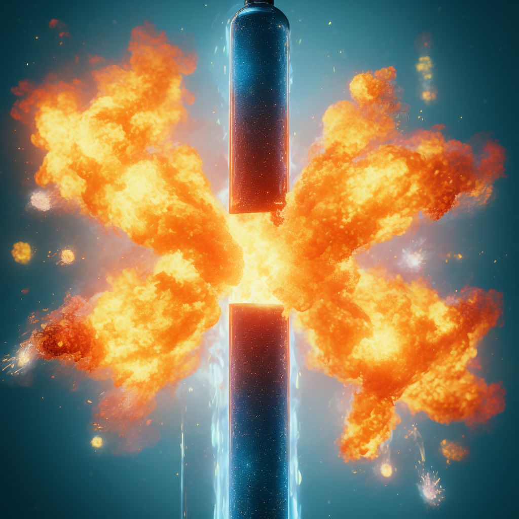 Exposure to ignition of highly flammable material, initial encounter digital illustration